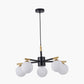 Wanda White Orb and Black Metal 5 Light Pendant