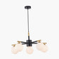 Wanda White Orb and Black Metal 5 Light Pendant
