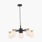 Wanda White Orb and Black Metal 5 Light Pendant