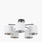 Elin Matt Black and Ivory 5 Light Pendant