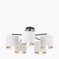 Elin Matt Black and Ivory 5 Light Pendant