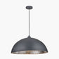 Anders Matt Black and Silver Leaf Metal Dome Pendant