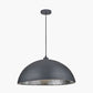Anders Matt Black and Silver Leaf Metal Dome Pendant