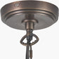 Piero Antique Bronze Metal 6 Arm Pendant with Pelham 15cm Grey Handloom Tapered Candle Clip Lampshade