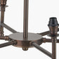 Piero Antique Bronze Metal 6 Arm Pendant with Pelham 15cm Grey Handloom Tapered Candle Clip Lampshade