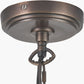 Piero Antique Bronze Metal 6 Arm Pendant with Vienna 16cm Blue Chevron Mushroom Pleat Lampshade
