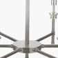 Salvatore Antique Silver Metal 6 Arm Pendant with Thiago 16cm Cinnamon Stripe Mushroom Pleat Tapered Lampshade