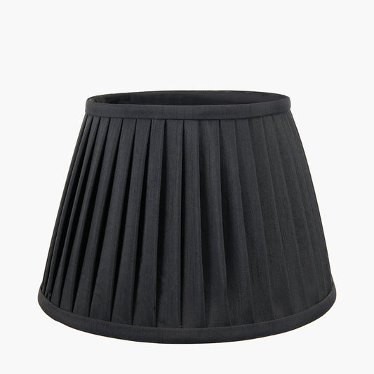 Lyndon 40cm Black Silk Mix Knife Pleat Tapered Lampshade