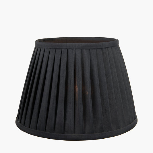 Lyndon 40cm Black Silk Mix Knife Pleat Tapered Lampshade