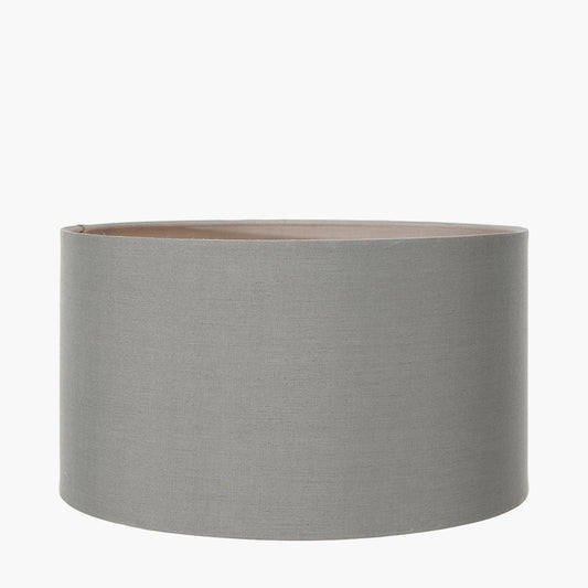 Harry 30cm Steel Grey Cotton Mix Cylinder Lampshade