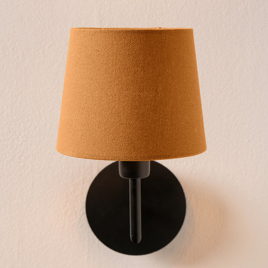Pelham 15cm Mustard Handloom Tapered Candle Clip Lampshade