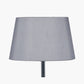 Martha 40cm Steel Grey Oval Silk Mix Tapered Lampshade