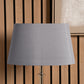 Martha 45cm Steel Grey Oval Silk Mix Tapered Lampshade
