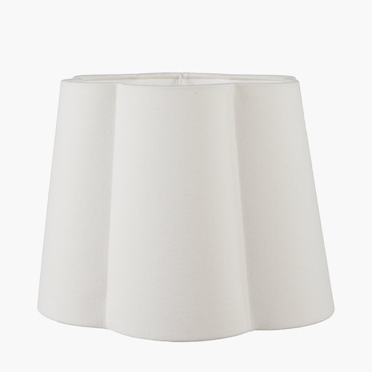 Posy 40cm White Handloom Scalloped Tapered Lampshade