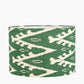 Lars 35cm Racing Green Ikat Patterned Cylinder Lampshade