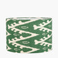 Lars 35cm Racing Green Ikat Patterned Cylinder Lampshade