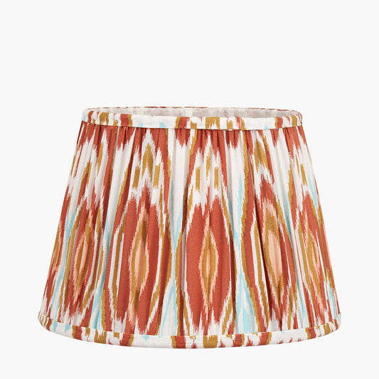 Izara 30cm Cinnamon Ikat Patterned Mushroom Pleat Tapered Lampshade