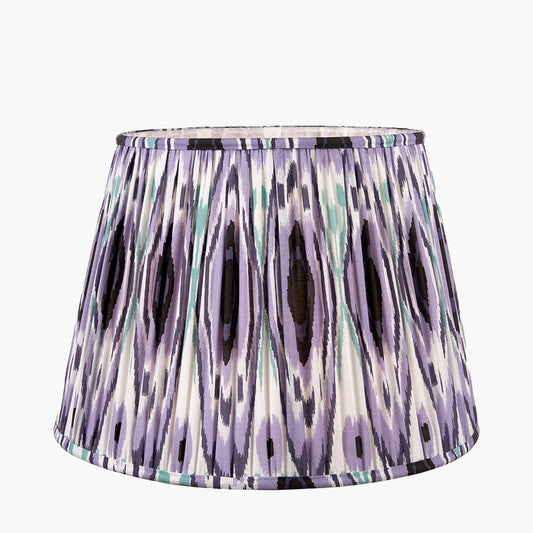 Izara 30cm Lilac Ikat Patterned Mushroom Pleat Tapered Lampshade