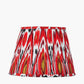 Izara 30cm Red Ikat Patterned Mushroom Pleat Tapered Lampshade