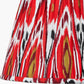 Izara 30cm Red Ikat Patterned Mushroom Pleat Tapered Lampshade