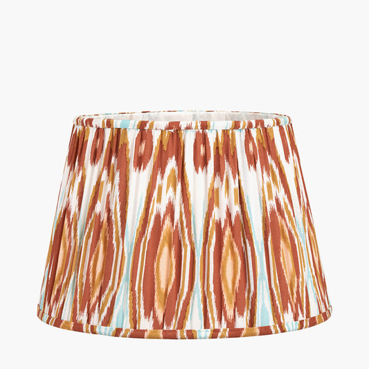 Izara 35cm Cinnamon Ikat Patterned Mushroom Pleat Tapered Lampshade