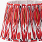 Izara 35cm Red Ikat Patterned Mushroom Pleat Tapered Lampshade