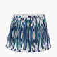 Izara 40cm Ocean Blue Ikat Patterned Mushroom Pleat Tapered Lampshade