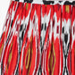 Izara 40cm Red Ikat Patterned Mushroom Pleat Tapered Lampshade