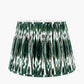 Izara 40cm Racing Green Ikat Patterned Mushroom Pleat Tapered Lampshade