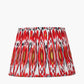 Izara 45cm Red Ikat Patterned Mushroom Pleat Tapered Lampshade