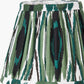 Izara 16cm Racing Green Ikat Patterned Mushroom Pleat Tapered Lampshade