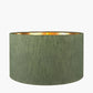 Stellan 30cm Green Slubbed Silk Mix Gold Lined Cylinder Lampshade