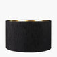 Stellan 40cm Black Slubbed Silk Mix Gold Lined Cylinder Lampshade