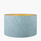 Stellan 40cm Duck Egg Slubbed Silk Mix Gold Lined Cylinder Lampshade