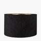 Stellan 45cm Black Slubbed Faux Silk Gold Lined Cylinder Lampshade