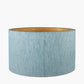 Stellan 45cm Duck Egg Slubbed Silk Mix Gold Lined Cylinder Lampshade