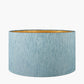Stellan 45cm Duck Egg Slubbed Silk Mix Gold Lined Cylinder Lampshade
