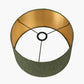 Stellan 45cm Green Slubbed Silk Mix Gold Lined Cylinder Lampshade