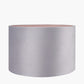 Rene 40cm Light Grey Velvet Cylinder Lampshade