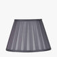 Maya 40cm Steel Grey Silk Box Pleat Tapered Lampshade