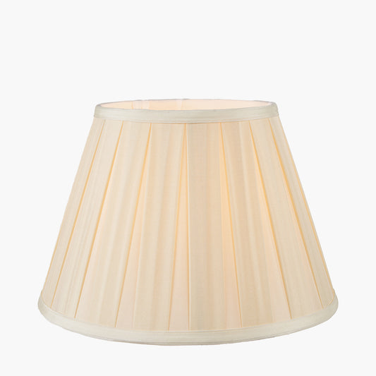Maya 45cm Almond Silk Box Pleat Tapered Lampshade