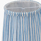 Thiago 14cm Ocean Blue Stripe Mushroom Pleat Tall Tapered Candle Clip Lampshade