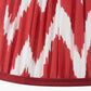 Kamilah 25cm Red Chevron Patterned Mushroom Pleat Tapered Lampshade