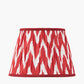 Kamilah 30cm Red Chevron Patterned Mushroom Pleat Tapered Lamp Shade
