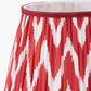 Kamilah 30cm Red Chevron Patterned Mushroom Pleat Tapered Lamp Shade