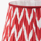 Kamilah 35cm Red Chevron Patterned Mushroom Pleat Tapered Lampshade