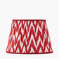 Kamilah 40cm Red Chevron Patterned Mushroom Pleat Tapered Lampshade