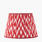 Kamilah 45cm Red Chevron Patterned Mushroom Pleat Tapered Lampshade