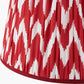 Kamilah 45cm Red Chevron Patterned Mushroom Pleat Tapered Lampshade