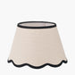 Tabitha 25cm Cream Jute Scalloped Edge Tapered Lampshade with Black Binding